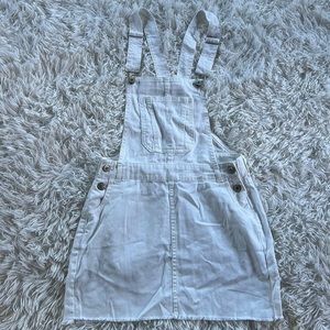 LoveTree white denim overall minidress